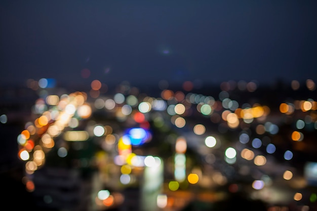 Defocused photo of night street.