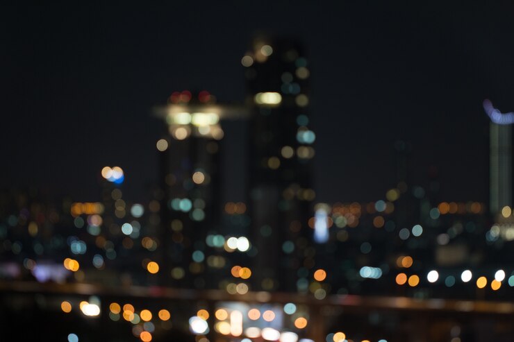 Defocused stad nachtlicht wazig