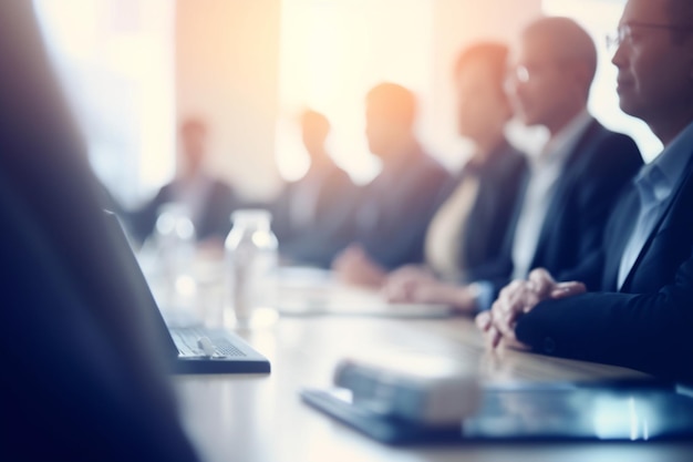 Defocussed Business people during a meeting