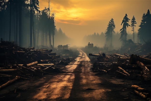 Deforestation and forest degradation logging timber wood industry