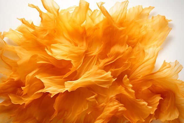 Dehydrated carrot flake on white background