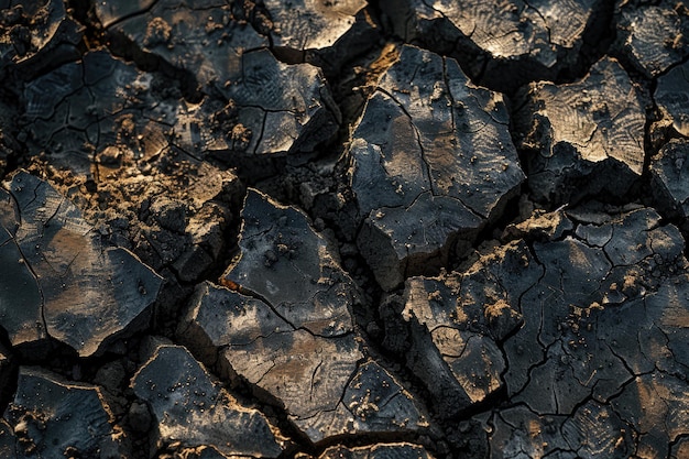 Photo dehydrated earth with cracks dry land cracked ground earthquake background texture