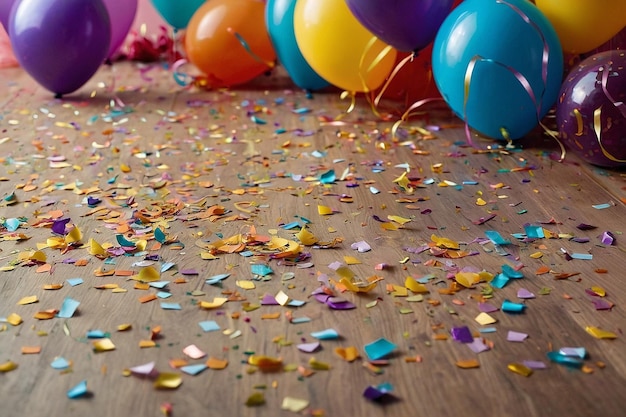 Foto dekoratieve verjaardag met confetti