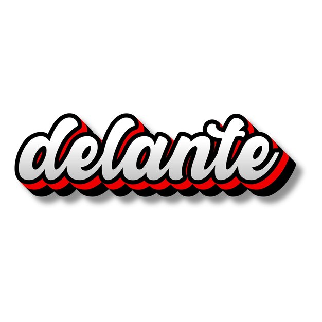 Photo delante text 3d silver red black white background photo jpg