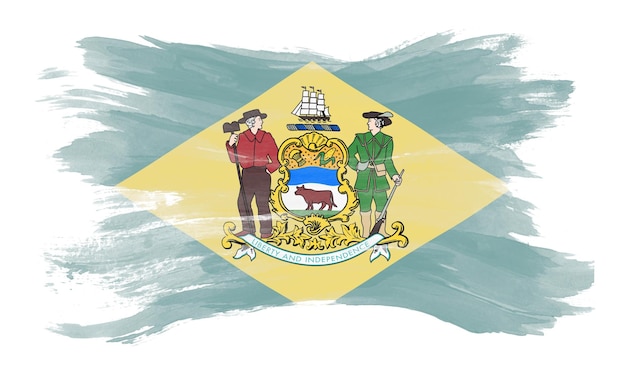 Delaware state flag brush stroke Delaware flag background