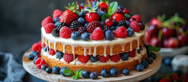 Delectable Cake With Fresh Berries