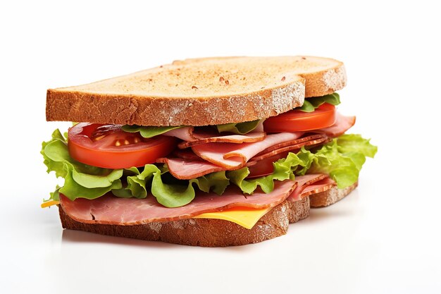 Delectable Delight Isolated Sandwich on White Background