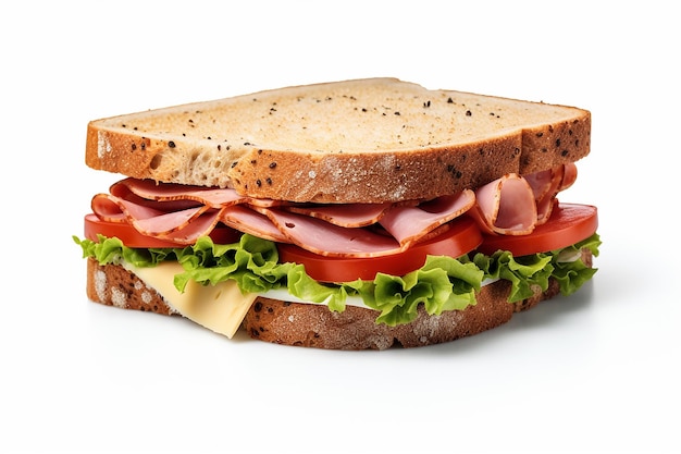 Delectable Delight Isolated Sandwich on White Background