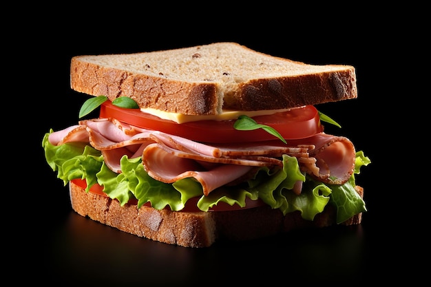 Delectable Delight Isolated Sandwich on White Background