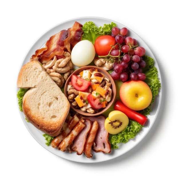 Delectable Food Plate on a White Background