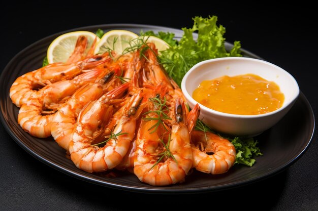 Photo delectable shrimp spicy sauce generate ai