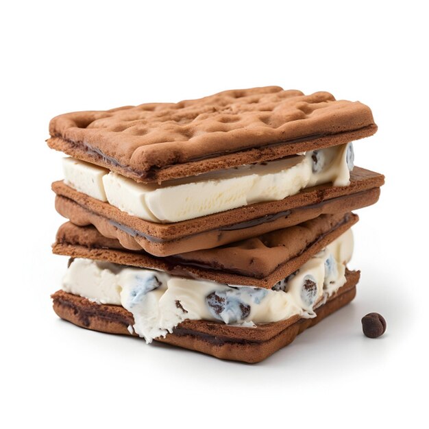 A Delectable Stack of Ice Cream Sandwiches with Chocolate Chips