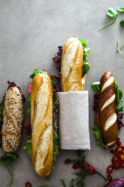 Foto panino gastronomia con verdure