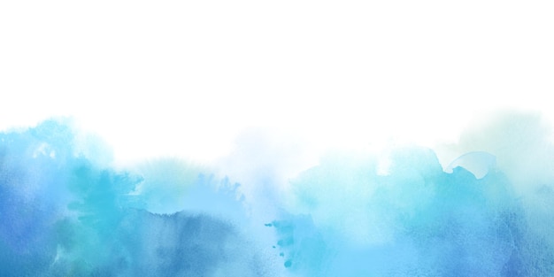 Delicaat blauw abstract aquarel achtergrond frame op wit Aquarel textuur en creatieve vloeiende verf gradiënten Abstracte aquarel lichte achtergrond