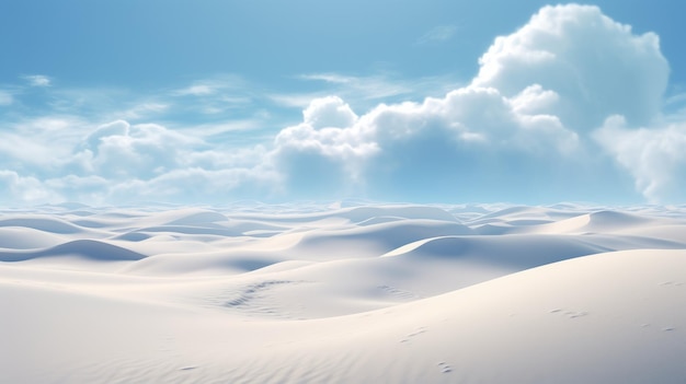 Delicaat Weergegeven Landschappen Een Blauwe Hemel Met Witte Zandduinen En Wolken