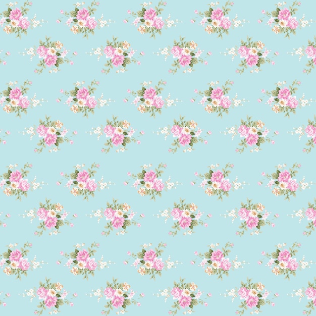 delicate blauwe en roze bloemenprintachtergrond voor meisjeshuwelijk en baby showeruitnodiging, baby