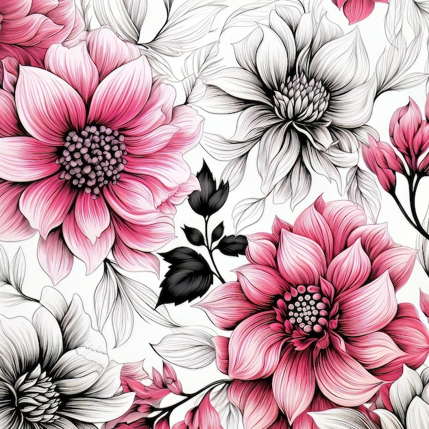 Delicate blooms design flower pattern image