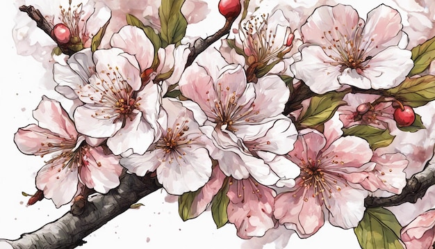 写真 白い 背景 に 隔離 さ れ て いる 細 な 桜 の 花