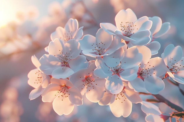 Delicate cherry blossoms in bloom