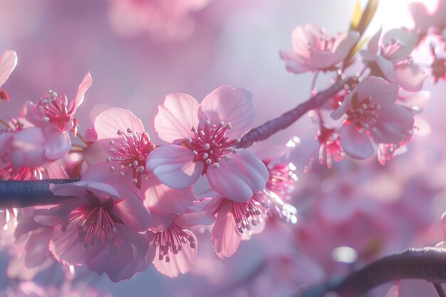 섬세 한 체리 꽃 이 꽃 을 피우고 있다