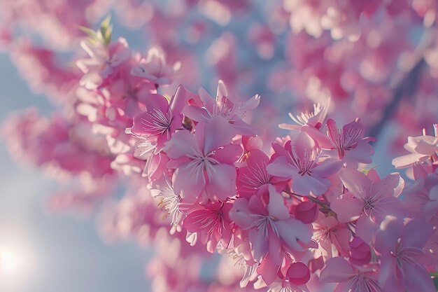 写真 鮮やかな桜の花が満開に
