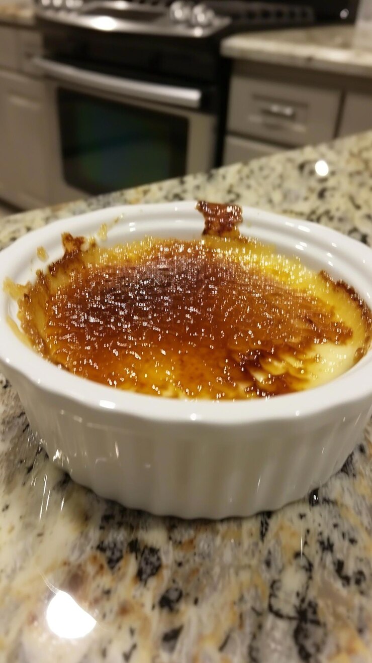 Photo a delicate crme brle with a perfectly caramelized