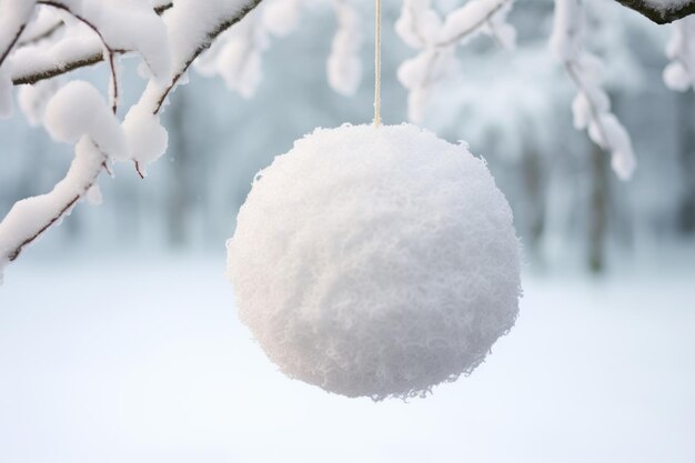Фото Деликатное праздное украшение с снежными шарами стеклянный свет создать ай