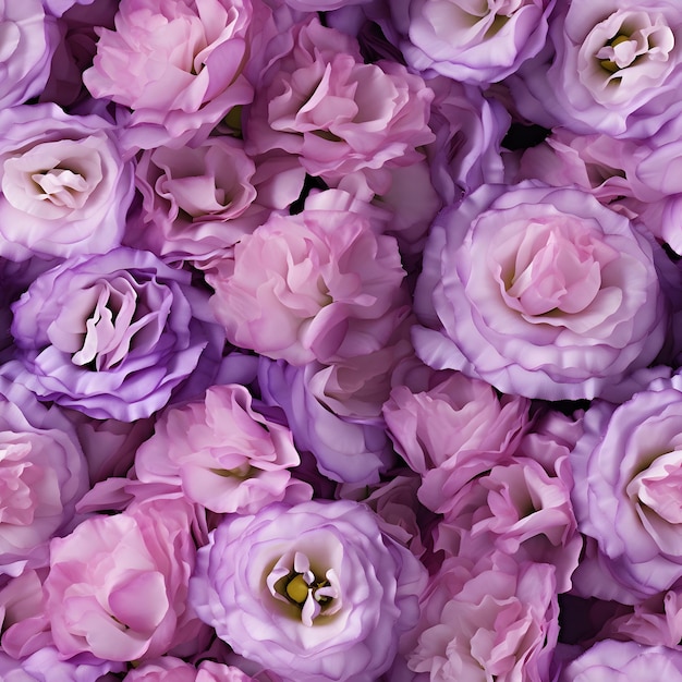 Foto delicato eustoma come sfondo fiori bianchi lilac e rosa sfondo floreale bouquet vista superiore