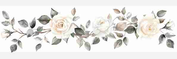 Photo delicate floral wedding concept on white background generative ai