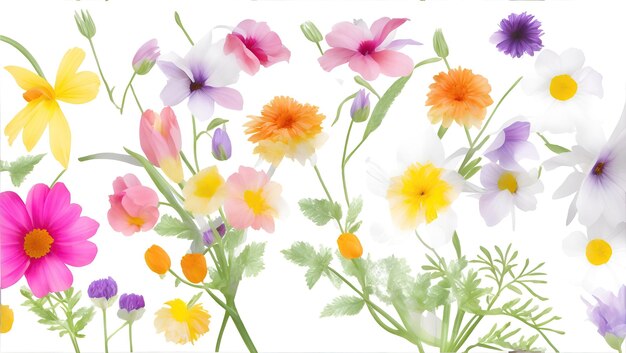 Photo delicate flowers against white background place for text