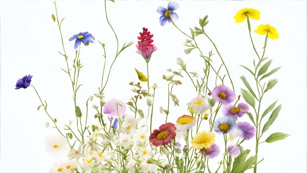 Photo delicate flowers against white background place for text