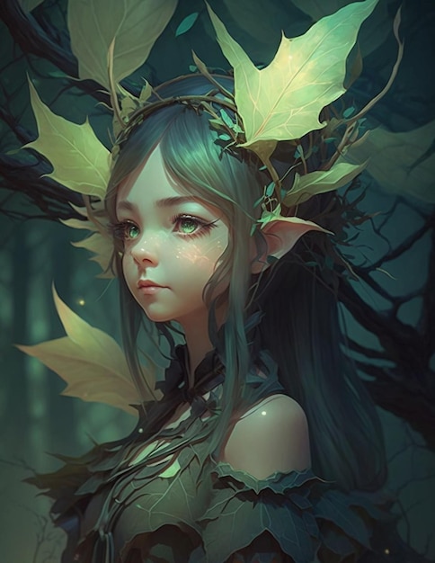 Delicate Forest Fairy Girl Fantasy Anime