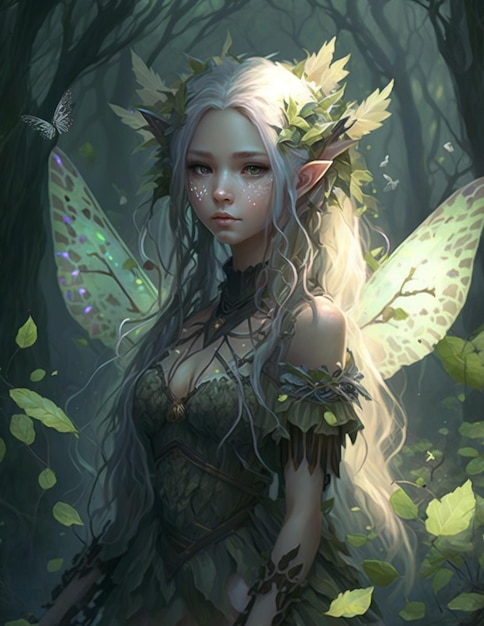 Delicate Forest Fairy Girl Fantasy Anime