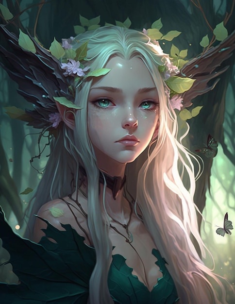 Delicate Forest Fairy Girl Fantasy Anime