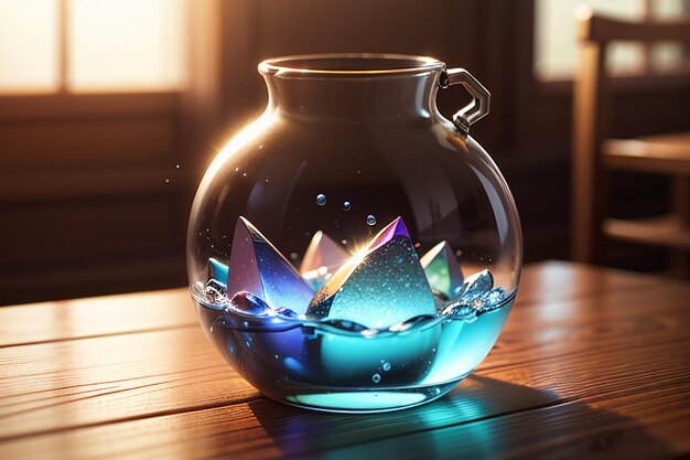 繊細なガラス瓶自然光 HD クローズ アップ大気の壁紙の背景イラスト