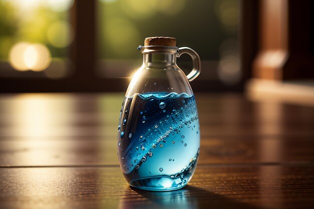 Delicate glazen flessen natuurlijk licht HD close-up sfeervol behang achtergrond illustratie