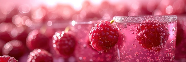 Delicate Glistening Fresh Raspberry Surface Background Image