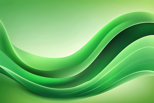 Delicate green waves on smooth background