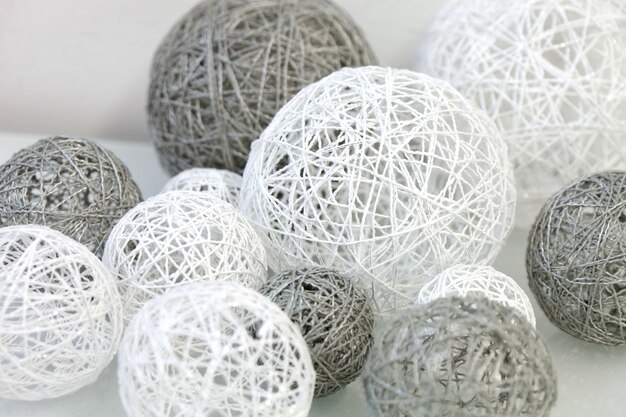 Photo delicate handmade balls for decoration