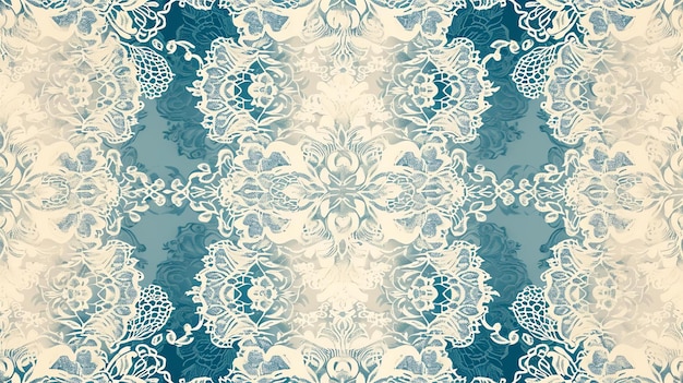 Photo delicate and intricate this beautiful blue and white lace pattern is perfect for adding a touch of elegance to any project