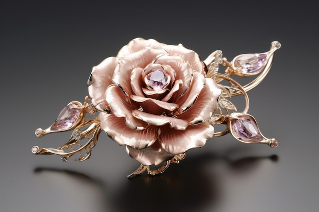 Delicate Jewelry roos bloem goud Generate Ai