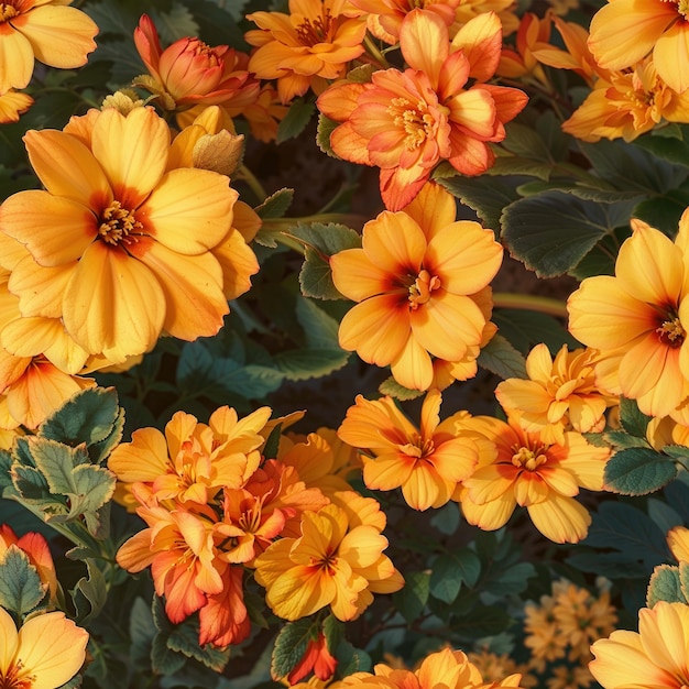 Foto delicate kalanchoe bloemen naadloos patroon in 2d stijl voorjaars behang ontwerp