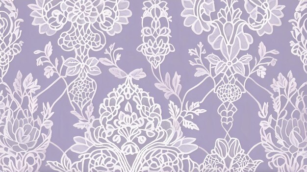 A delicate lace pattern overlaying a soft lavender backdrop