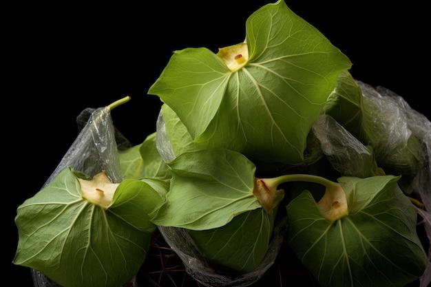 Photo delicate lotus leaves buds generate ai