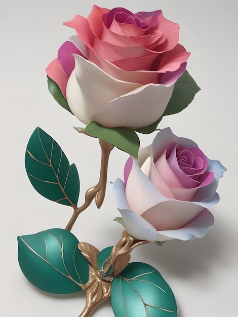 A delicate marble rose generated by Ai