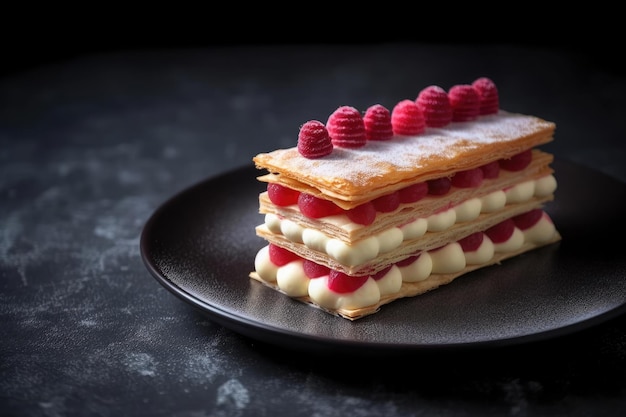 Delicate MilleFeuille Puff Pastry Cream Layers