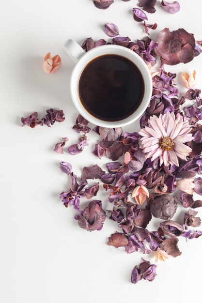 Delicate morning tea table setting