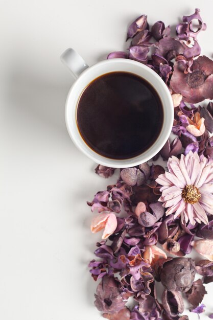 Delicate morning tea table setting