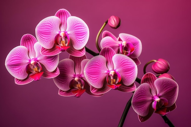 Delicate Orchid pink flower botany Generate Ai