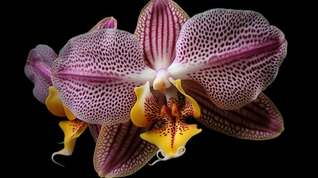 Delicate orchids closeups showcasing their intricate beauty AI generated